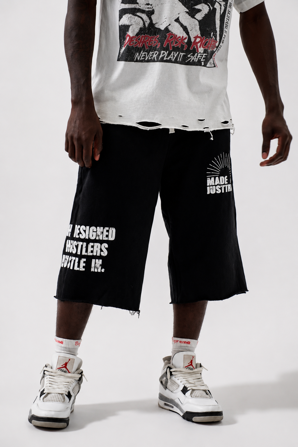 HUSTLE IN IT 3/4 SHORTS