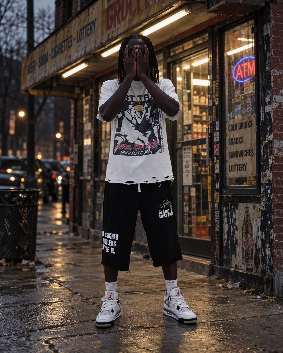 HUSTLE IN IT 3/4 SHORTS