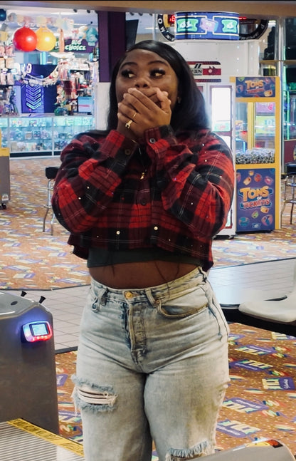 JT Crystal Croptop Flannel