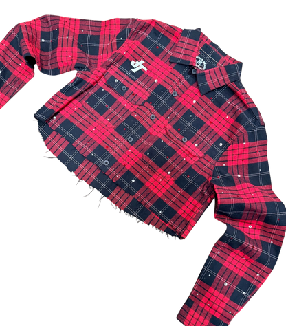 JT Crystal Croptop Flannel